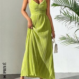 Green Pleated Sundress